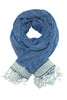 Eksklusivt blåt tørklæde/sjal
