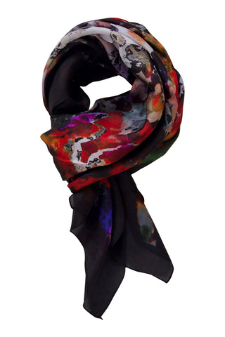Smukt multicolored silketørklæde
