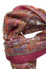 Silketørklæde med paisley print i varme farver - bordeaux