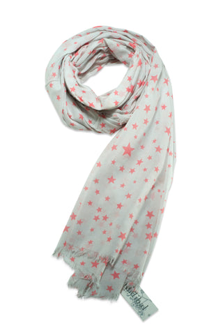 Lysegråt tørklæde med stjerner fra Kudibal