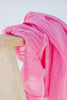 Eksklusivt pink tørklæde/sjal