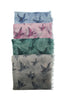 Smukt grå/pastel rosa tørklæde fra Besos med paisley og fugle
