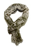 Trendy armygrøn/beige tørklæde i eksklusivt snakeprint