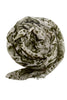 Trendy armygrøn/beige tørklæde i eksklusivt snakeprint