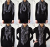 Trendy grå/sort tørklæde i smukt snakeprint