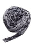 Trendy grå/sort tørklæde i eksklusivt snakeprint