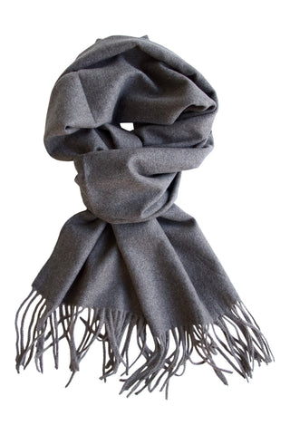 Gråt klassisk tørklæde i uld blend