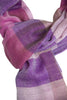 Eksklusivt og smukt dobbeltsidet tørklæde i 100% cashmere i rosa tern