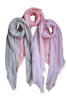Pastelrosa tørklæde i fin uld