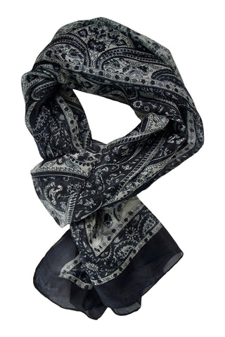 Klassisk sort silketørklæde