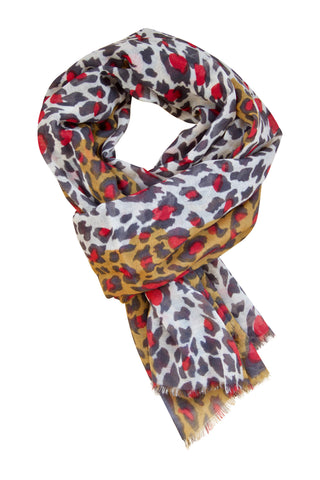 Billede af Leopard tørklæde i brændte nuancer