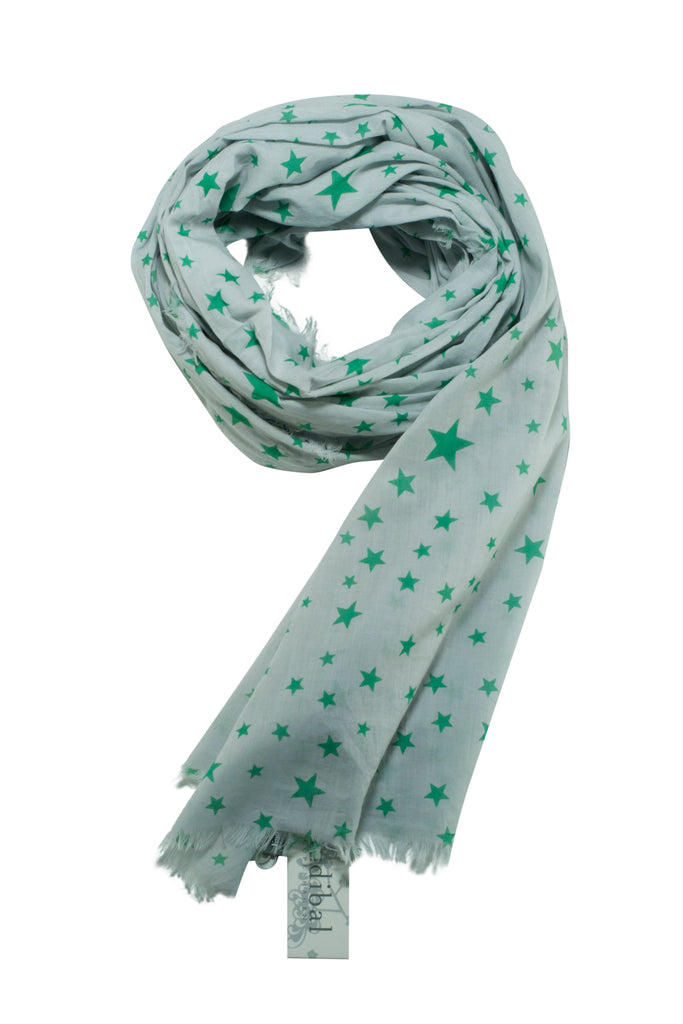 Lyseblåt tørklæde med stjerner fra Kudibal