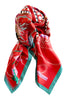 Silketørklæde "Ocean Bloom" Lacroix - rød