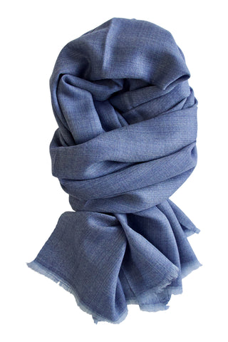 Billede af Cashmere tørklæde i 100% eksklusiv kashmir uld - blå