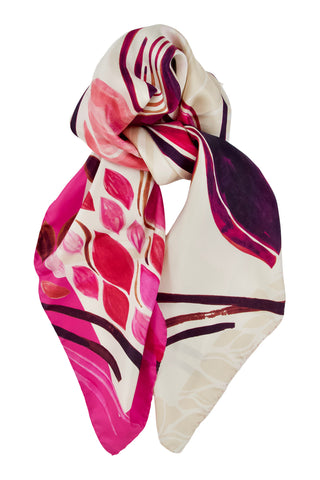 Billede af Silketørklæde i rosa nuancer