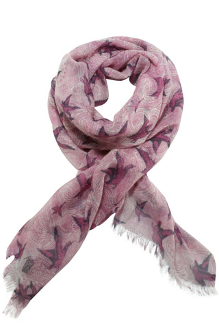 Billede af Douce pink tørklæde med gråt mønster