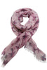 Smukt grå/rosa tørklæde fra Besos med paisley og fugle
