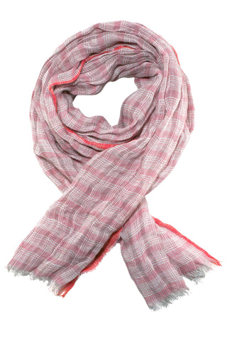 Billede af Ternet rosa tørklæde i unikt design og kvalitet