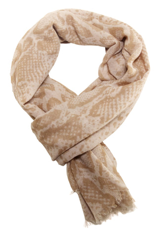 Billede af Tørklæde i slangeprint i beige nuancer